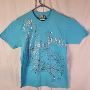 New york womens subway line tee shirt short-sleeved size medium in blue